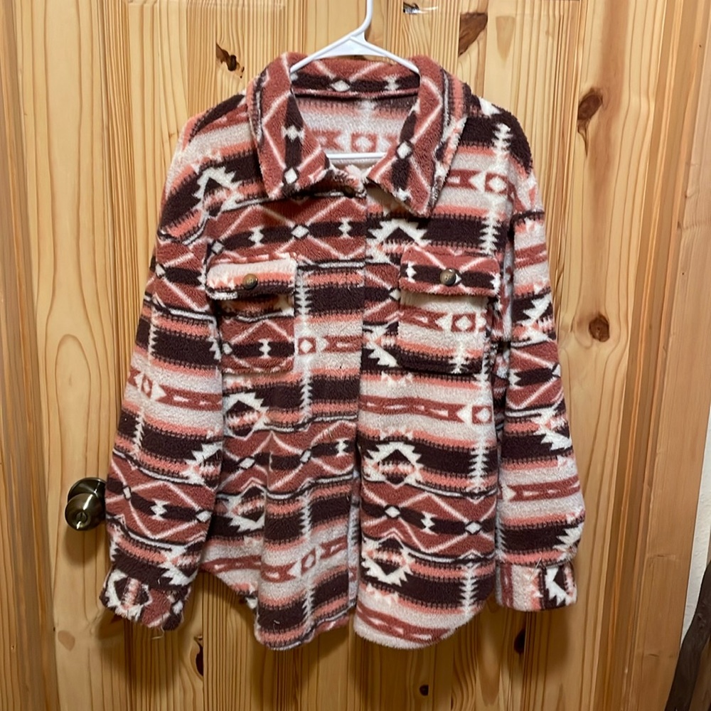 Aztec button up fleece